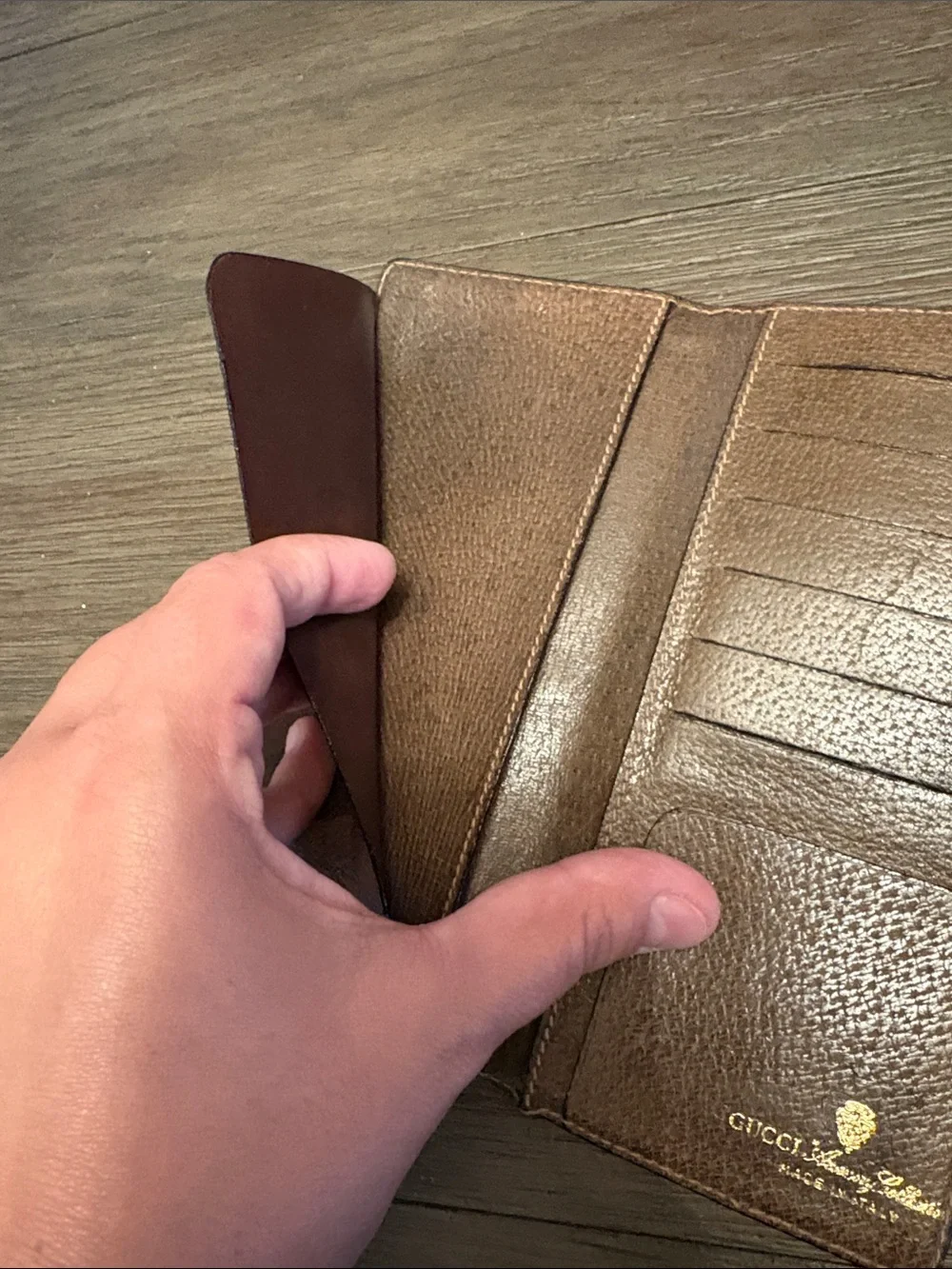 Gucci Beige & Brown Monogram Long Wallet - Picture 7 of 9